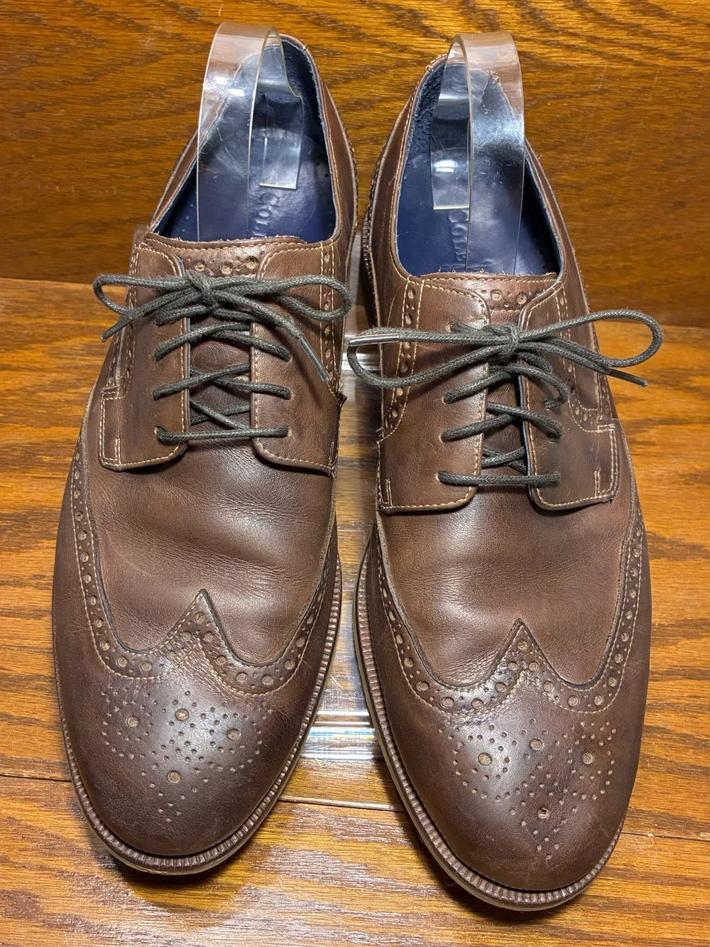 Cole Haan Wingtip Brogue Oxford Dress Shoes Brown Leather Men’s Size 10.5